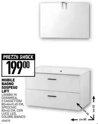 Ottimax Mobile Bagno Sospeso Lift offerta