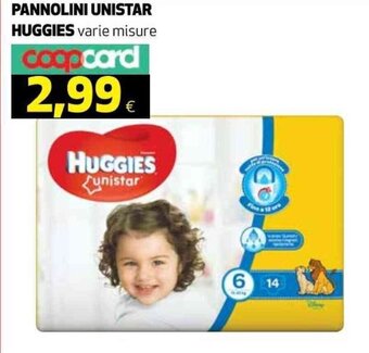 Coop Huggies Pannolini Unistar varie misure offerta