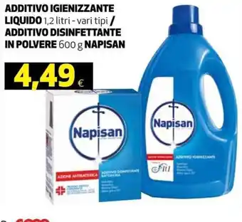 Coop Napisan Additivo Igienizzante Liquido 1,2 Lt/Additivo Disinfettante in Polvere 600 g offerta