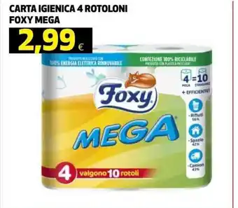 Coop Foxy Mega Carta Igienica 4 rotoloni offerta