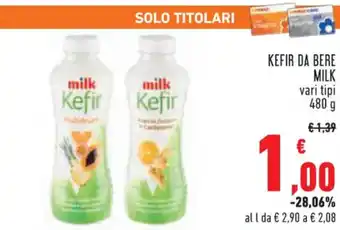 Conad Milk Kefir da Bere vari tipi 480 g offerta
