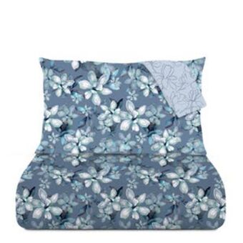 Kasanova Set copripiumino matrimoniale design fiori blu offerta