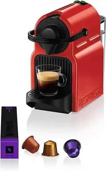 Amazon Nespresso inissia xn1005, macchina da caffè di krups, 1260w, colore ruby red offerta