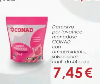 Conad Conad Detensivo per lavatrice monodose  con ammorbidente, salvacolore conf. da 44 caps offerta