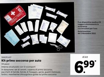 Lidl Sensiplast Kit primo soccorso per auto 44 pezzi offerta