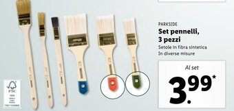 Lidl Parkside Set pennelli, 3 pezzi offerta