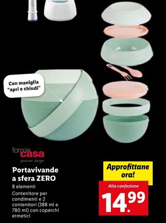 Lidl Portavivande a sfera Zero offerta