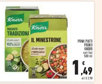 Conad Knorr Primi Piatti Pronti vari tipi 500 ml offerta