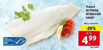 Lidl Tranci di filetto di baccalà salati 400 g offerta