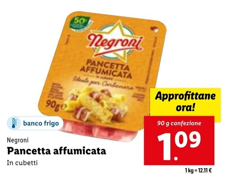 Negroni Pancetta affumicata In cubetti 90 g offerta di Lidl