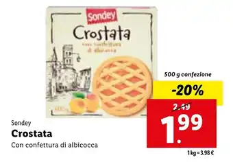Lidl Sondey Crostata Con confettura di albicocca 500 g offerta