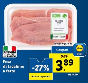 Lidl Fesa di tacchino a fette 450 g offerta