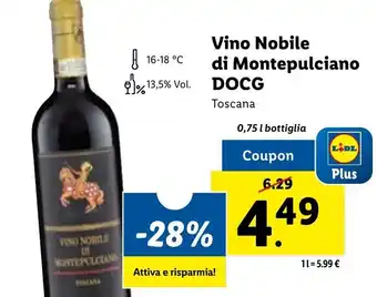 Lidl Vino Nobile di Montepulciano DOCG Toscana 0,75 l offerta