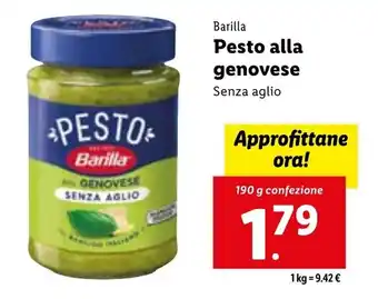 Lidl Barilla Pesto alla genovese Senza aglio 190 g offerta