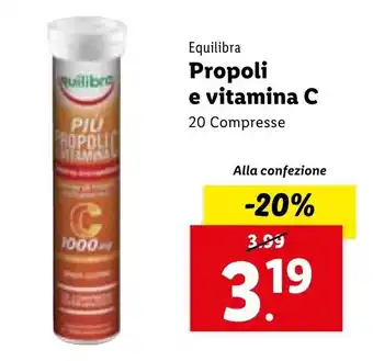 Lidl Equilibra Propoli e vitamina C 20 Compresse offerta