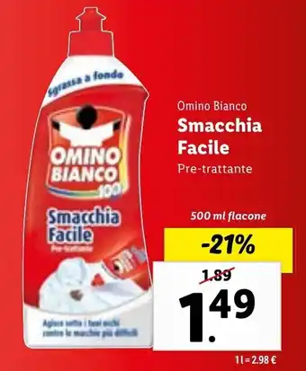 Lidl Omino Bianco Smacchia Facile Pre-trattante 500 ml offerta