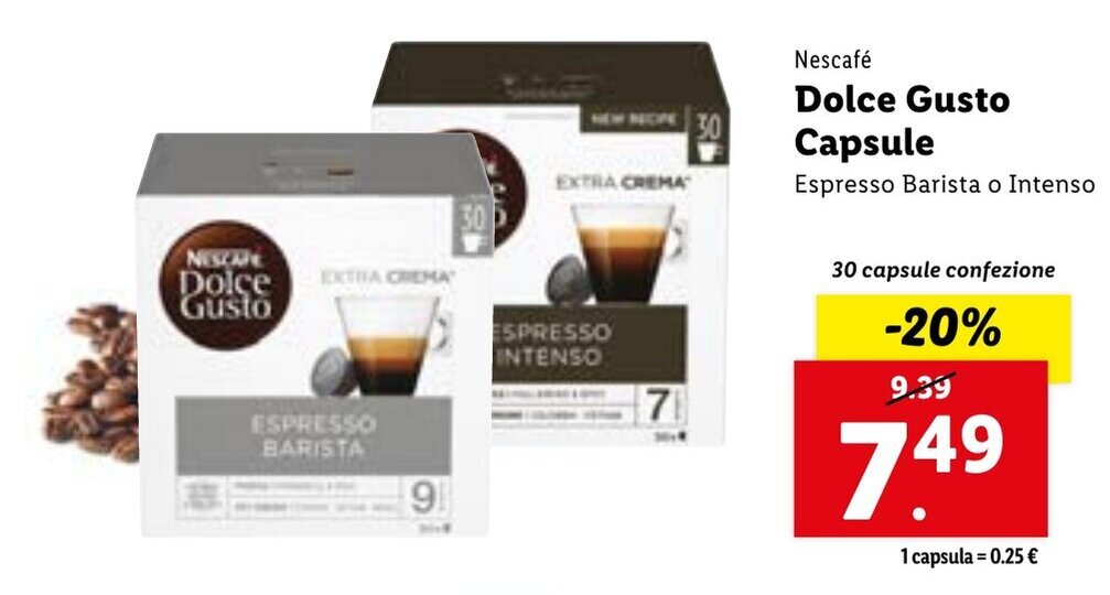 Nescafé Dolce Gusto Capsule Espresso Barista o Intenso 30 capsule