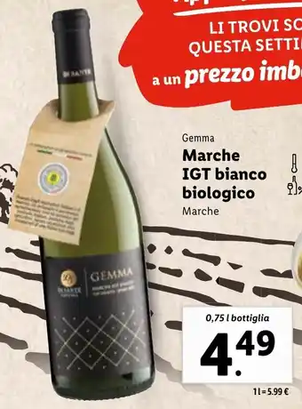 Lidl Gemma Marche IGT bianco biologico Marche 0,75 l offerta