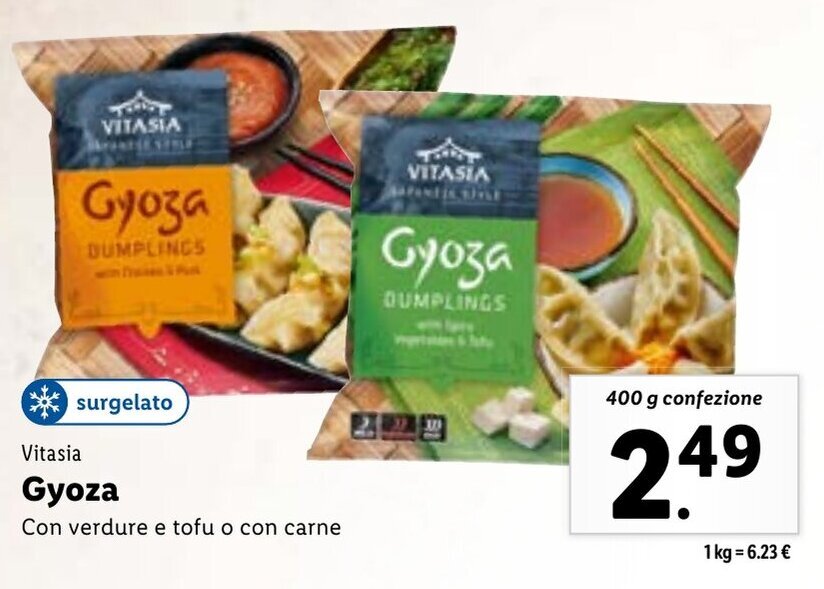 Vitasia Gyoza Con verdure e tofu o con carne 400 g offerta di Lidl