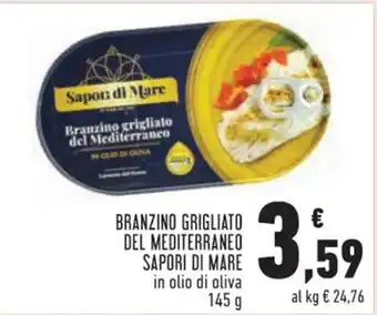 Conad Sapori di Mare Branzino Grigliato Del Meditteraneo in olio di oliva 145 g offerta