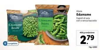 Lidl Vitasia Edamame Fagioli di soia con o senza baccello 400 g offerta
