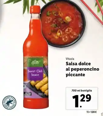 Lidl Vitasia Salsa dolce al peperoncino piccante 700 ml offerta