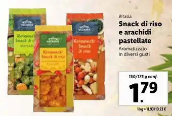 Lidl Vitasia Snack di riso e arachidi pastellate 150/175 g offerta