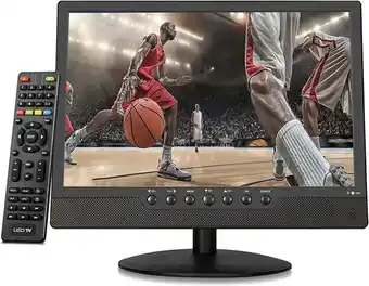 Tv portatile kcr da 14,1 pollici, dvb-t2 con batteria ricaricabile, freeview, con presa usb, presa per cuffie, telecomand...