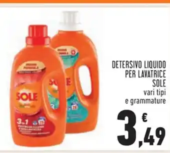 Conad Sole Detersivo Liquido Per Lavatrice vari tipi e grammature offerta
