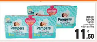 Conad Pampers Pannolini Baby-Dry pacco doppio misure assortite offerta