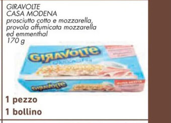 Conad Giravolte Casa Modena prosciutto cotto e mozzarella, provola affumicata mozzarella ed emmenthal 170 g 1 pezzo 1 bollino offerta
