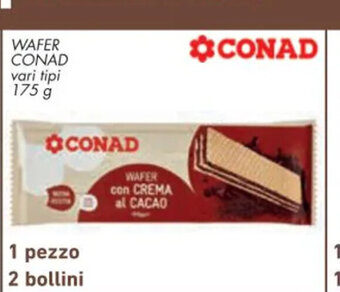 Conad Conad Wafer vari tipi 175 g 1 pezzo 2 bollini offerta
