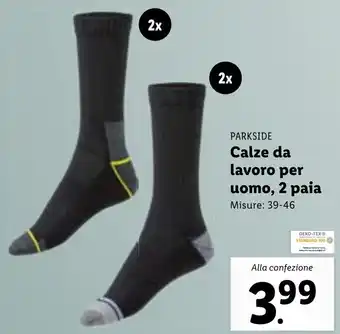 Lidl Parkside Calze da lavoro per uomo, 2 paia misure: 39-46 offerta