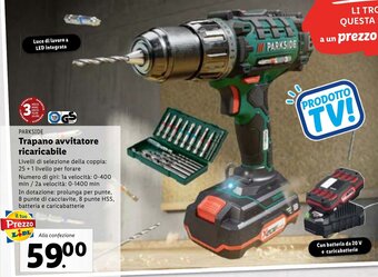 Lidl Parkside Trapano avvitatore ricaricabile offerta