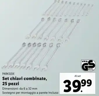 Lidl Parkside Set chiavi combinate, 25 pezzi offerta