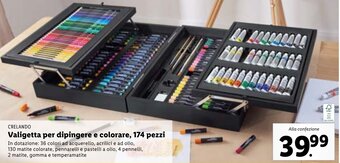 Lidl Crelando Valigetta per dipingere e colorare, 174 pezzi offerta