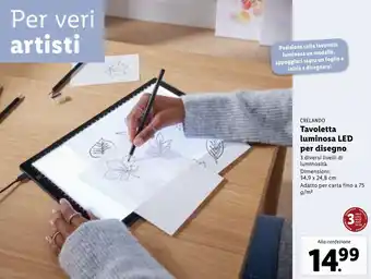 Crelando Tavoletta luminosa LED per disegno 34,9 x 24,8 cm