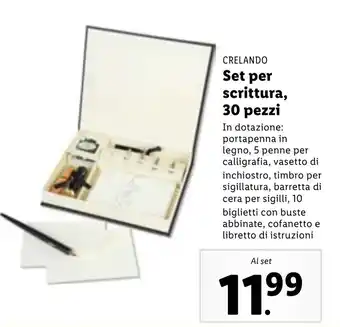 Lidl Crelando Set per scrittura, 30 pezzi offerta