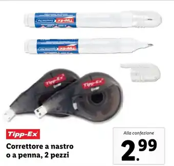 Tipp-Ex Correttore a nastro o a penna, 2 pezzi
