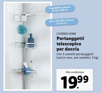 Lidl Livarno Home Portaoggetti telescopico per doccia offerta