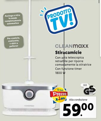 Lidl Cleanmaxx Stiracamicie offerta