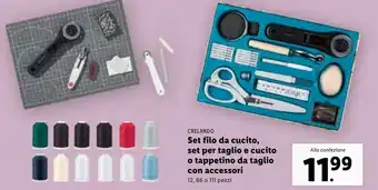 Lidl Crelando Set filo cucito, set per taglio e crucito o tappetino da taglio con accessori 12, 66 o 111 pezzi offerta