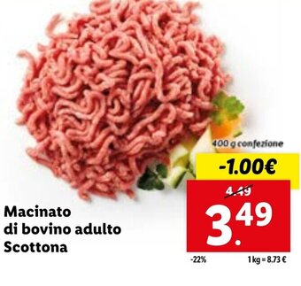 Lidl Macinato di bovino adulto Scottona 400 g offerta