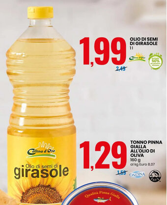 Eurospin Collina d'Oro Olio di Semi di Girasole 1 l offerta
