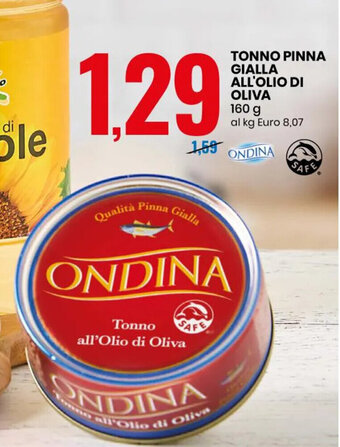 Eurospin Ondina Tonno Pinna Gialla All'Olio di Oliva 160 g offerta