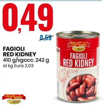 Eurospin Fagioli Red Kidney 410 g/sgocc. 242 g offerta