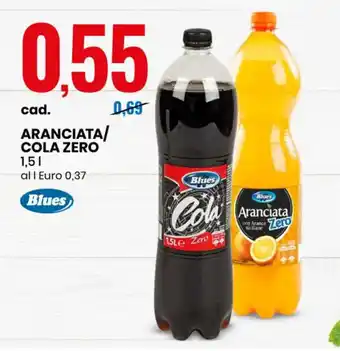 Eurospin Blues Aranciata/Cola Zero 1,5 l offerta