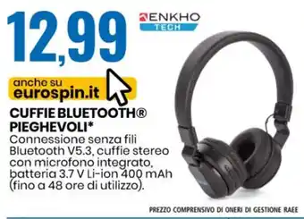 Enkho Cuffie Bluetooth Pieghevoli