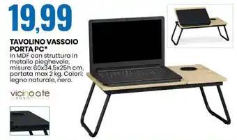 Eurospin Tavolino Vassoio Porta PC offerta