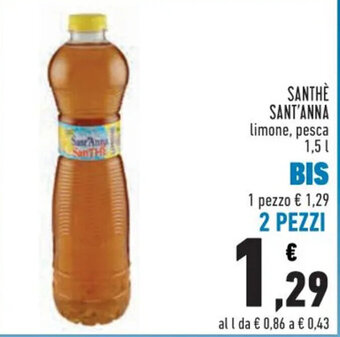 Conad Sant'Anna Santhè limone,pesca 1,5 l offerta